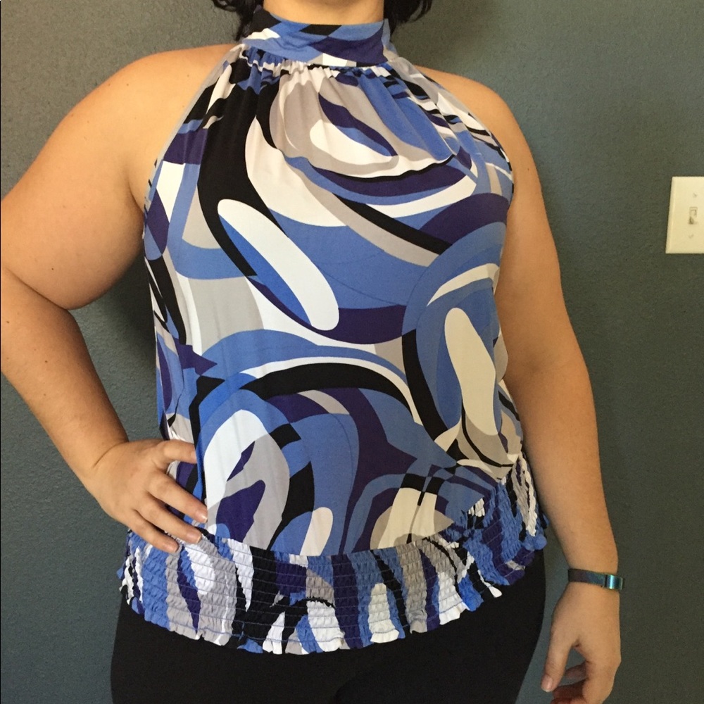 High Neck Multi-Color Top